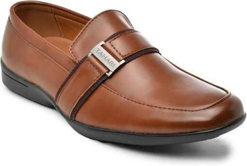 Comfortable slip-on loafers with front strap